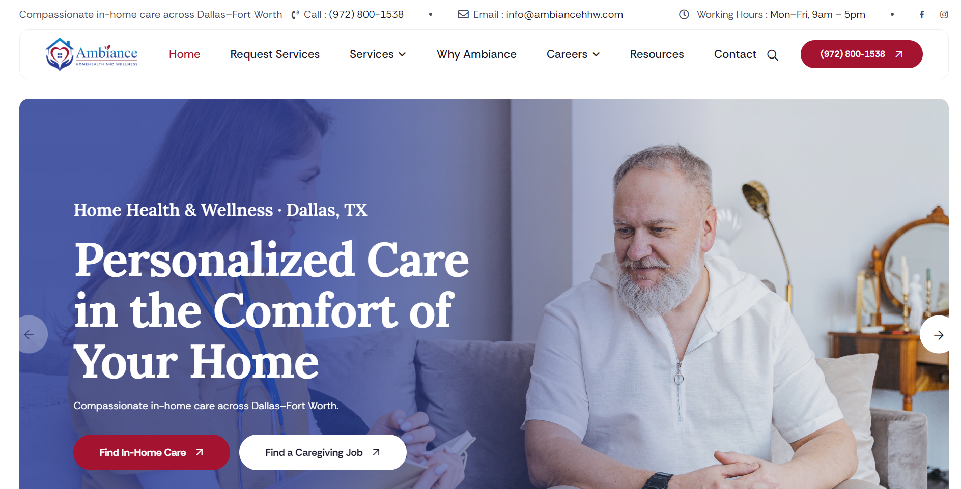 Ambiance HomeHealth and Wellness - Healthcare Service & Recruitment Portal