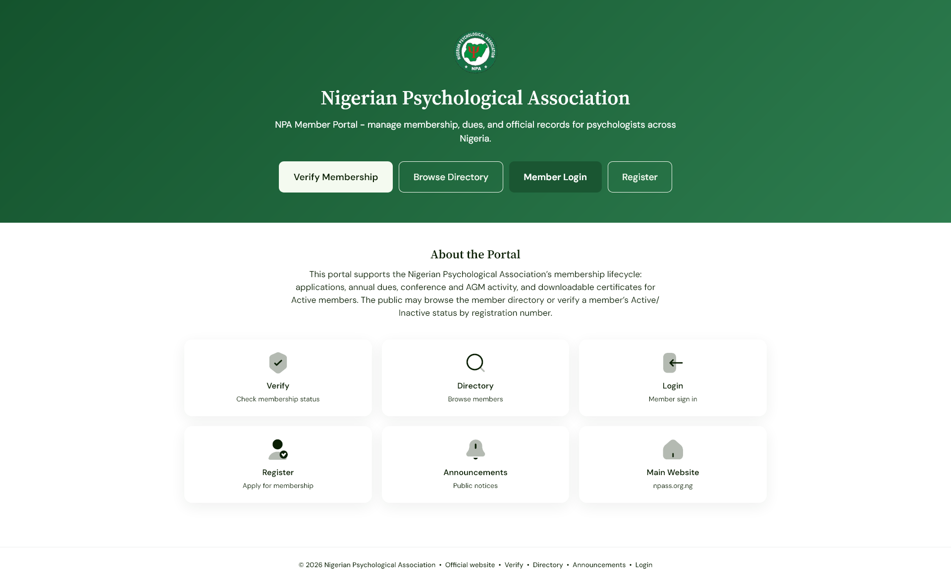 NPASS Member & Association Registry Portal